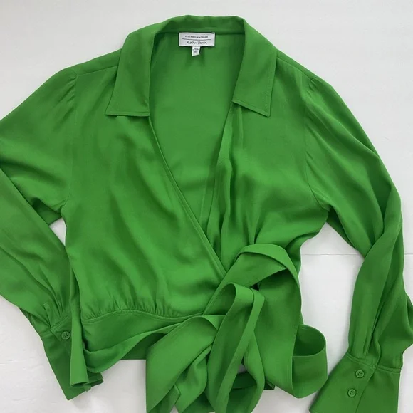 & Other Stories Wrap Blouse Bright Green Size EU 34 - Picture 5 of 11